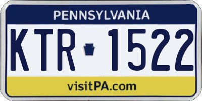 PA license plate KTR1522
