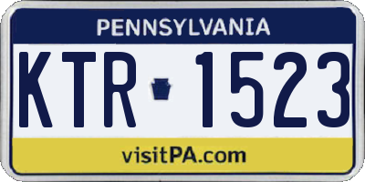 PA license plate KTR1523