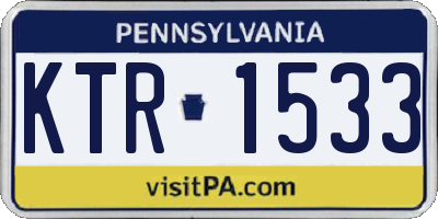 PA license plate KTR1533