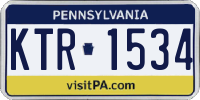 PA license plate KTR1534