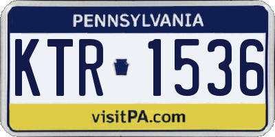 PA license plate KTR1536
