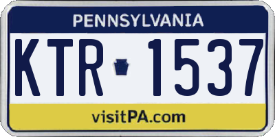 PA license plate KTR1537