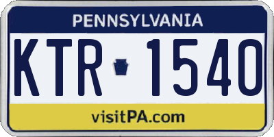 PA license plate KTR1540