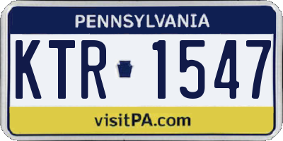 PA license plate KTR1547
