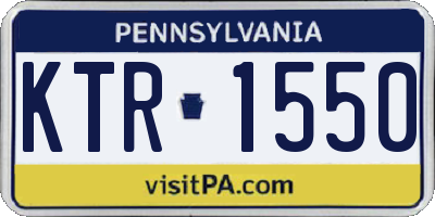 PA license plate KTR1550