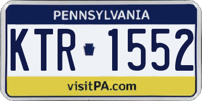PA license plate KTR1552