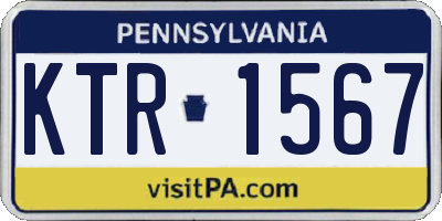PA license plate KTR1567