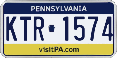 PA license plate KTR1574