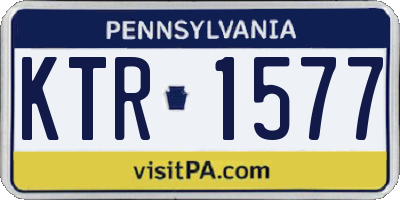 PA license plate KTR1577