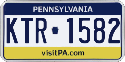 PA license plate KTR1582