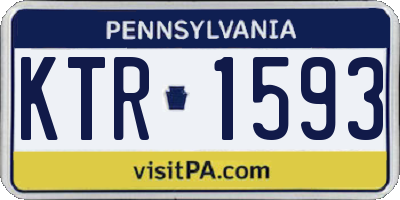 PA license plate KTR1593