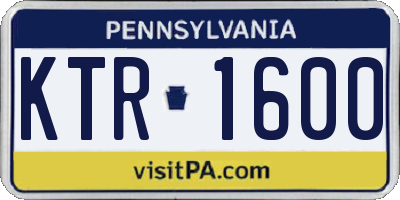 PA license plate KTR1600