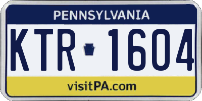 PA license plate KTR1604