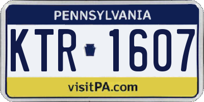 PA license plate KTR1607