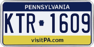 PA license plate KTR1609