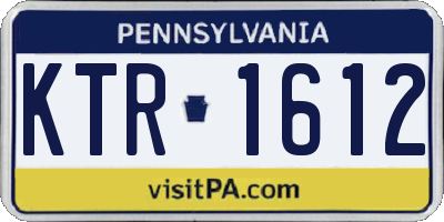 PA license plate KTR1612