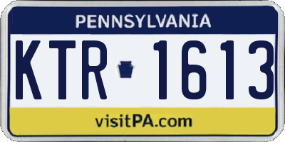 PA license plate KTR1613