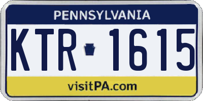PA license plate KTR1615