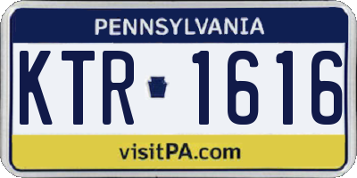 PA license plate KTR1616