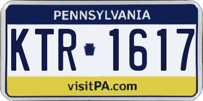 PA license plate KTR1617