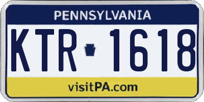 PA license plate KTR1618