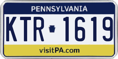 PA license plate KTR1619