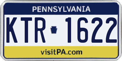 PA license plate KTR1622