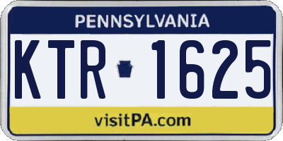PA license plate KTR1625