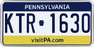 PA license plate KTR1630