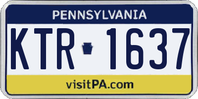 PA license plate KTR1637