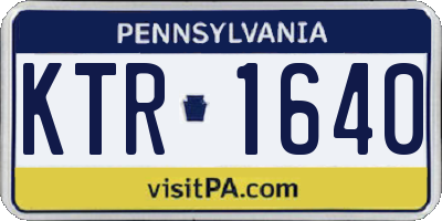 PA license plate KTR1640