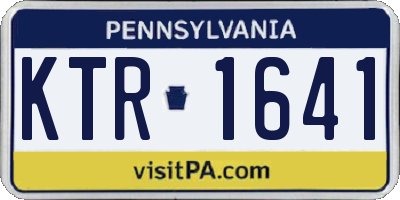PA license plate KTR1641
