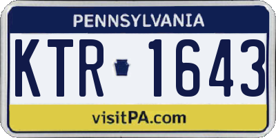PA license plate KTR1643