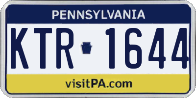 PA license plate KTR1644