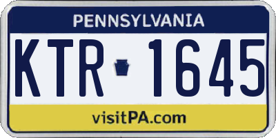PA license plate KTR1645