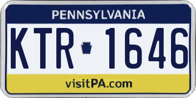 PA license plate KTR1646
