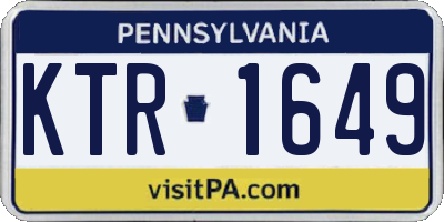 PA license plate KTR1649