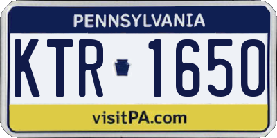 PA license plate KTR1650