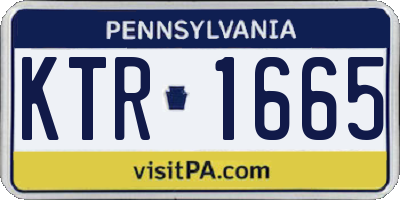 PA license plate KTR1665