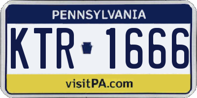 PA license plate KTR1666