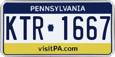 PA license plate KTR1667