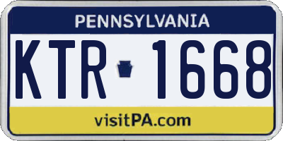 PA license plate KTR1668