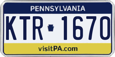 PA license plate KTR1670