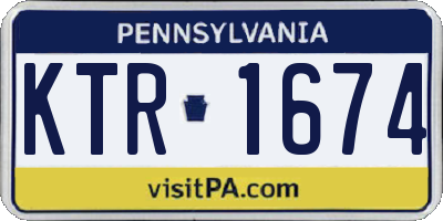PA license plate KTR1674