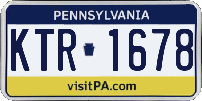 PA license plate KTR1678
