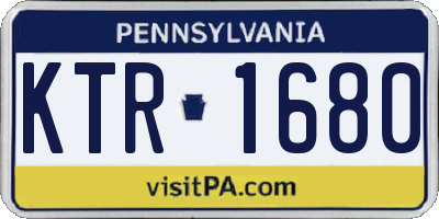 PA license plate KTR1680