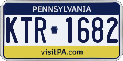 PA license plate KTR1682
