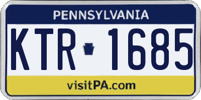 PA license plate KTR1685