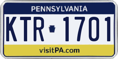 PA license plate KTR1701