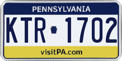 PA license plate KTR1702